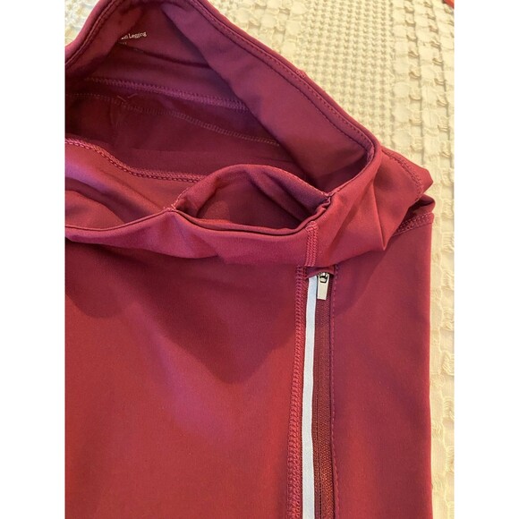 Members Mark High Rise Leggings Womens Burgundy Plus Size XL Zippered Pockets - Picture 6 of 10